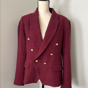 L’Agence burgundy double breasted blazer